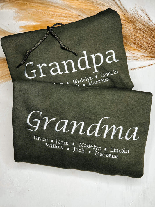 Grandparent with Grandkids Names- Customizable